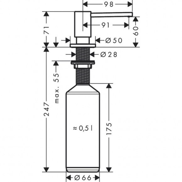 Дозатор жидкого мыла Hansgrohe A41 (40438000)