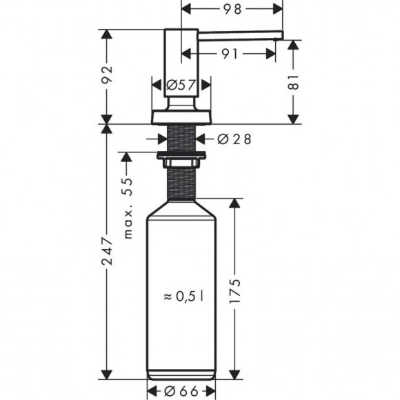 Дозатор жидкого мыла Hansgrohe A51 (40448000)