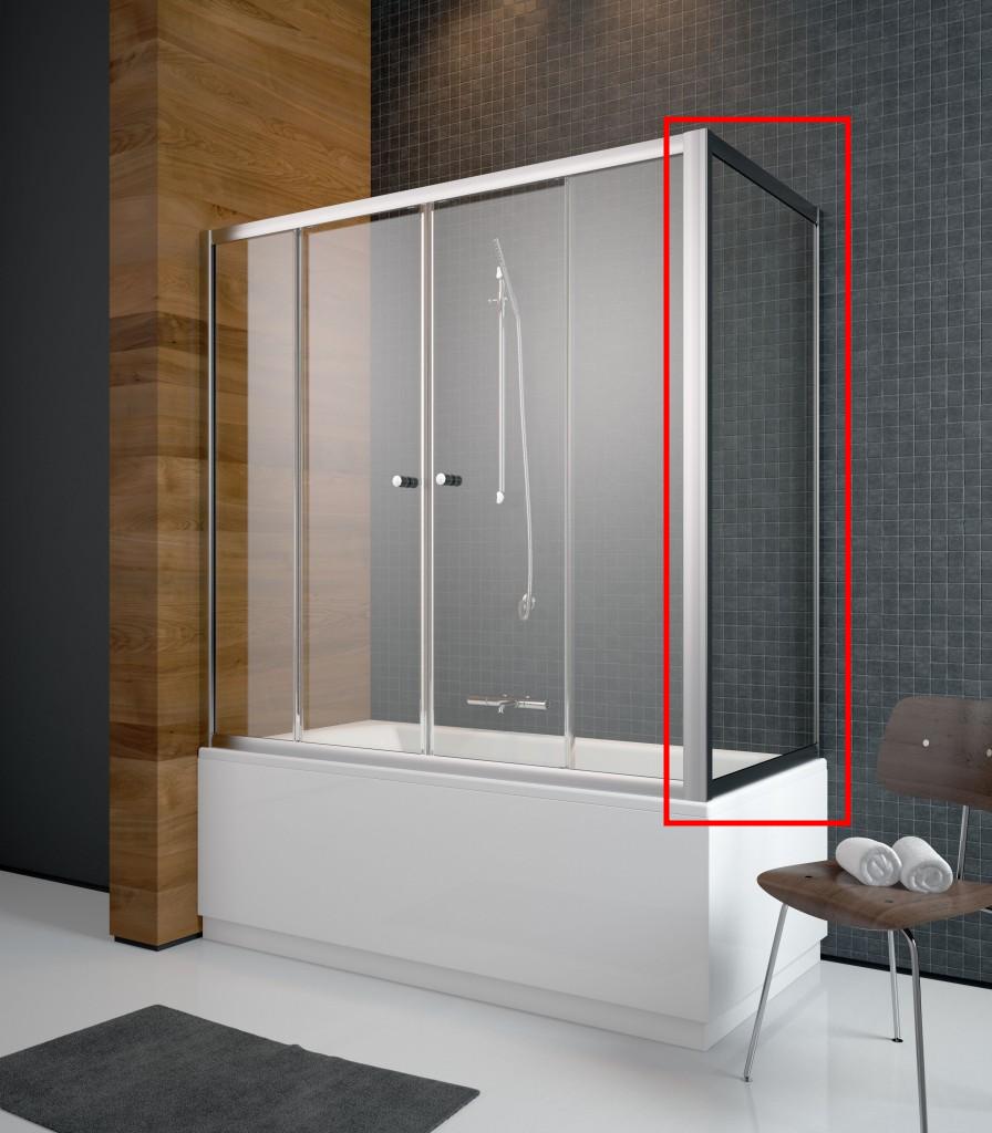 Шторка для ванны Radaway Vesta S 80 см боковая прозрачное (204080-01)