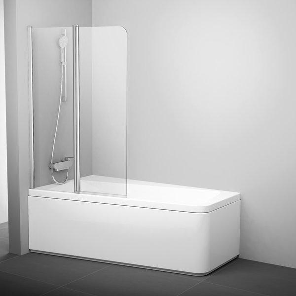 Шторка для ванны Ravak 10° CVS2-100 L полированный алюминий+transparent