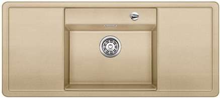 Кухонная мойка Blanco Alaros 6S (с черной доской) Silgranit с клапаном автоматом шампань (523620) фото