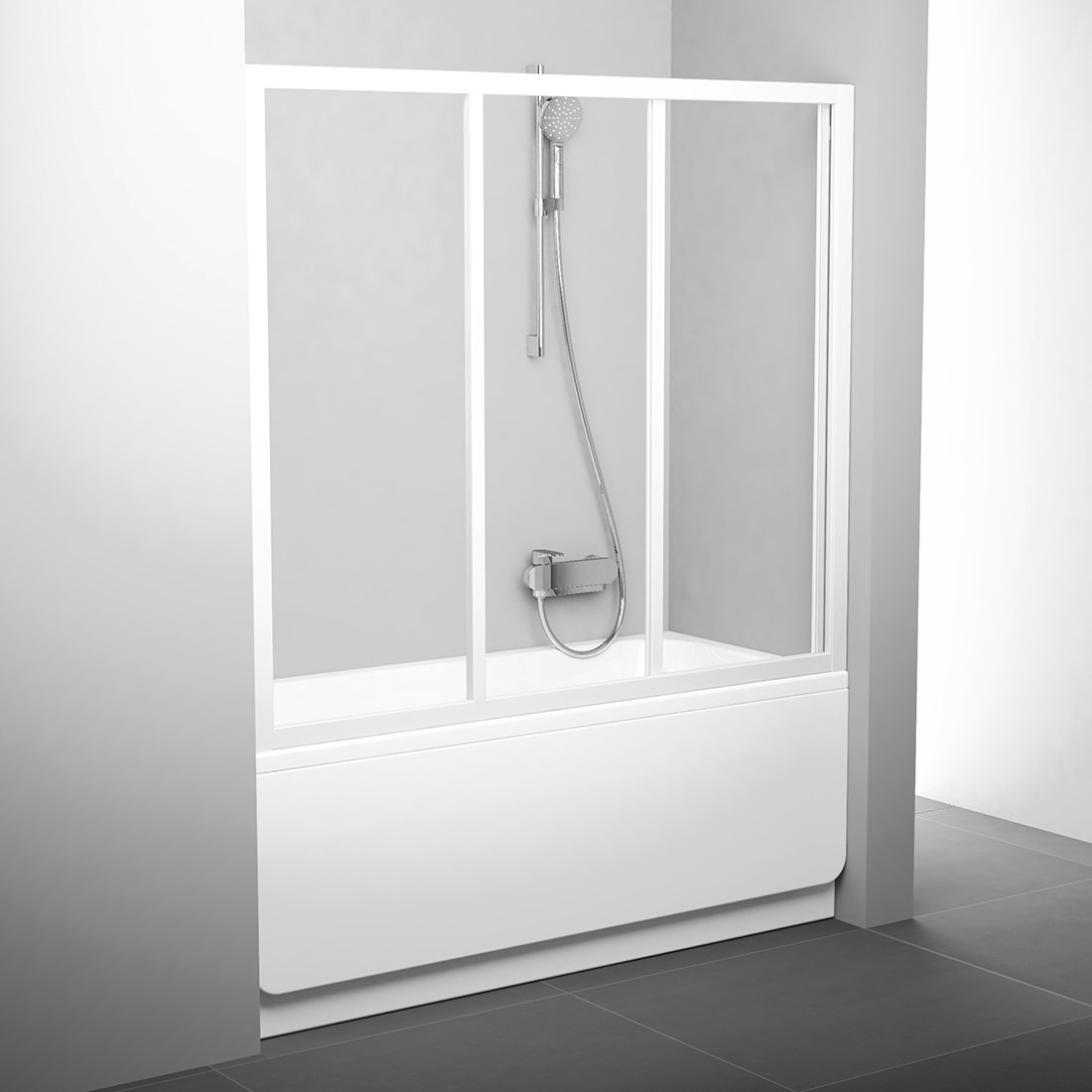 Шторка для ванны Ravak AVDP3-160 белый transparent фото