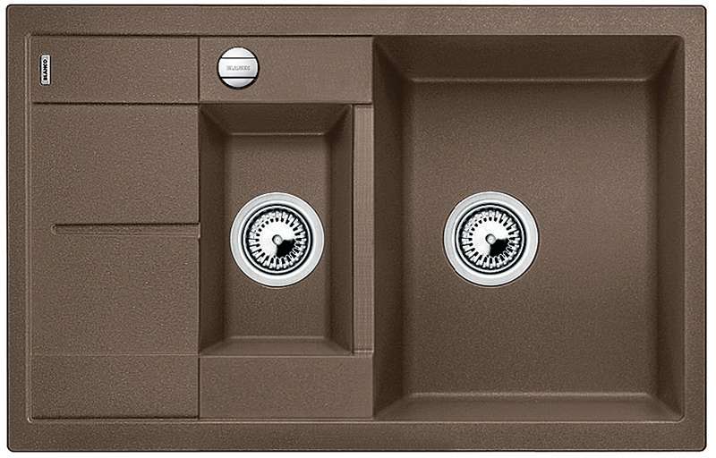 Кухонная мойка Blanco Metra 6S Compact Silgranit мускат с клапаном-автоматом (521891) фото