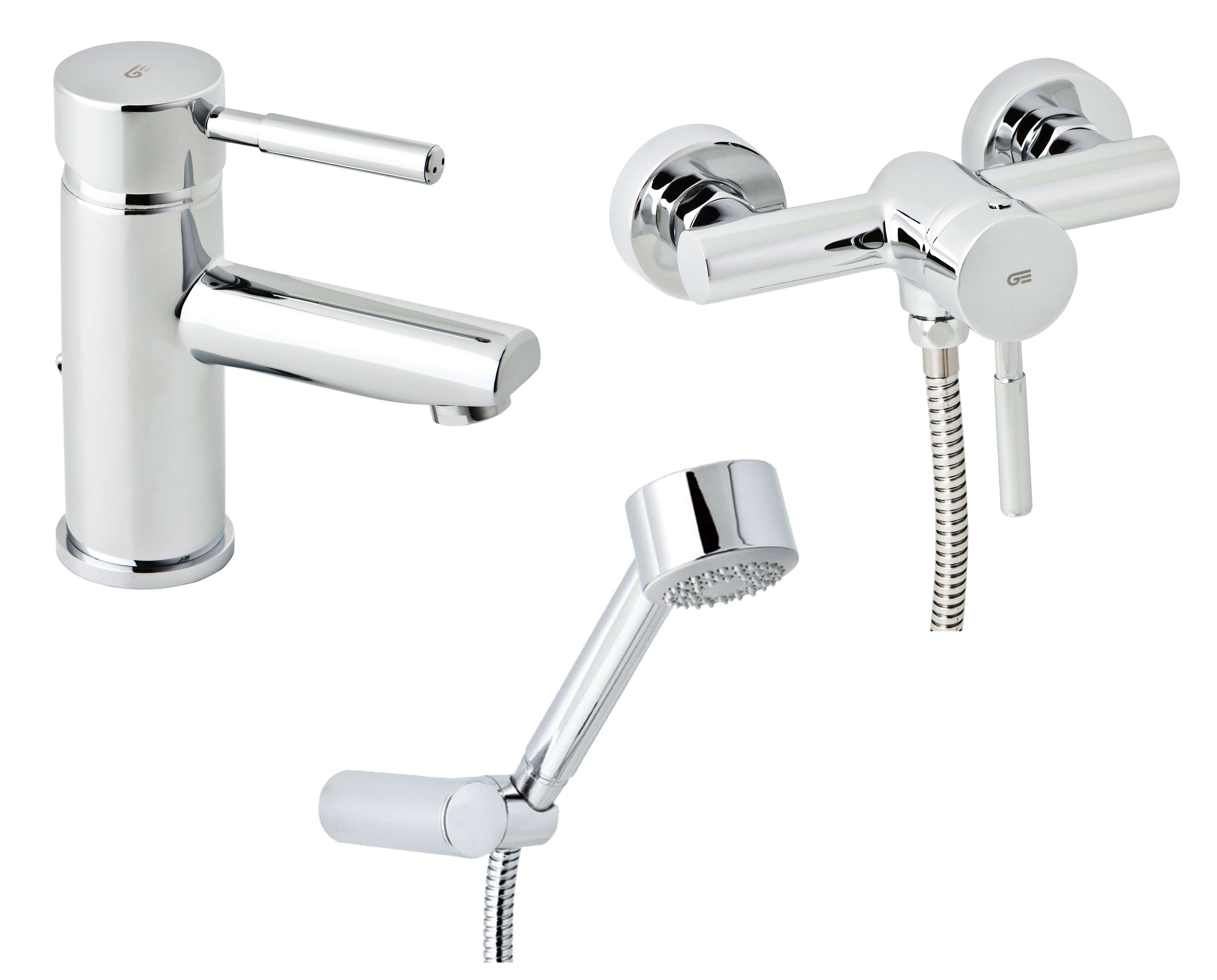 Набор смесителей для душа и умывальника Genebre Tau 03TA 1-Shower без штанги (03TA1-shower) фото