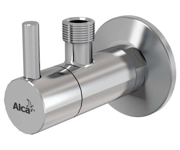 Вентиль угловой Alcaplast с фильтром 1/2"×3/8", круглый фото