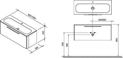 Комплект мебели Ravak Ring 800 серый (SLN000053)