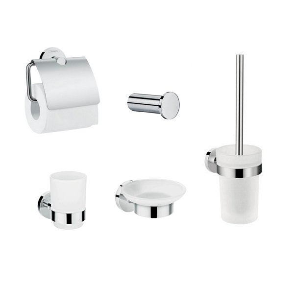 Набор аксессуаров для ванной Hansgrohe Logis 5в1 настенный (41723333) фото