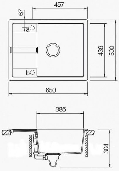 Размеры кухонной мойки Schock DIY D100 S Sabbia-58