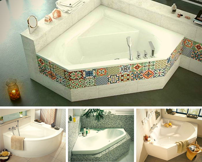 Дизайн и размеры угловой ванны фото