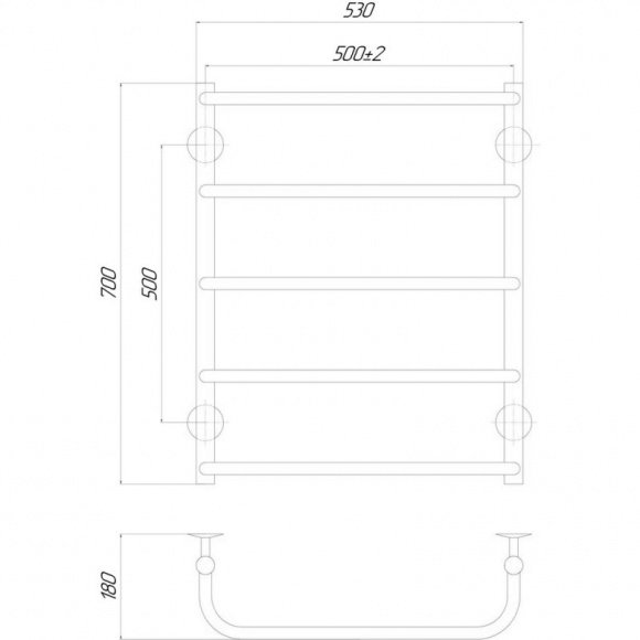 Полотенцесушитель электрический  Q-tap Standard  P5 500х700 LE (QTSTNDP5500700LE)