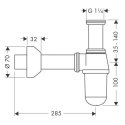 Сифон для умывальника Hansgrohe 32 мм (52010000) 42671