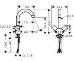 Смеситель для умывальника Hansgrohe Logis хром (71222000) 70263