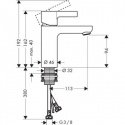 Смеситель для умывальника Hansgrohe Metris S (31015000) 195893