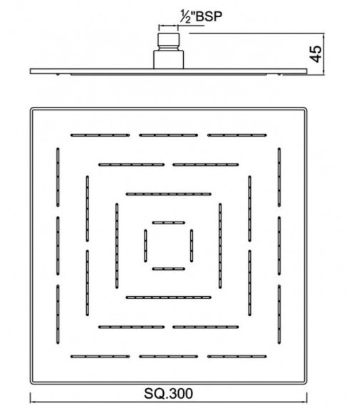 Верхний душ Jaquar Maze 300 мм квадратный (OHS-CHR-1639)