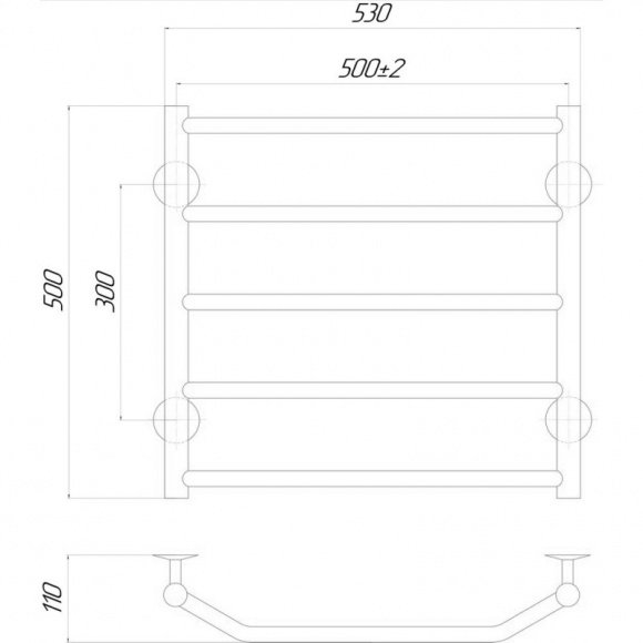 Полотенцесушитель электрический  Q-tap Trapezium  P5 500х500 RE (QTTRPZP5500500RE)