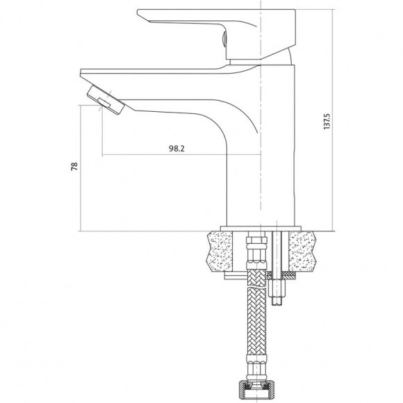 Смеситель для умывальника Cersanit Vero с металлическим донным клапаном (AATW1000233731)