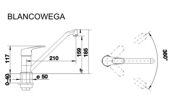 Смеситель кухонный Blanco Wega Silgranit серый беж (517641)