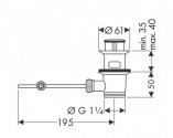 Донный клапан для раковины Hansgrohe (94139000) 170566