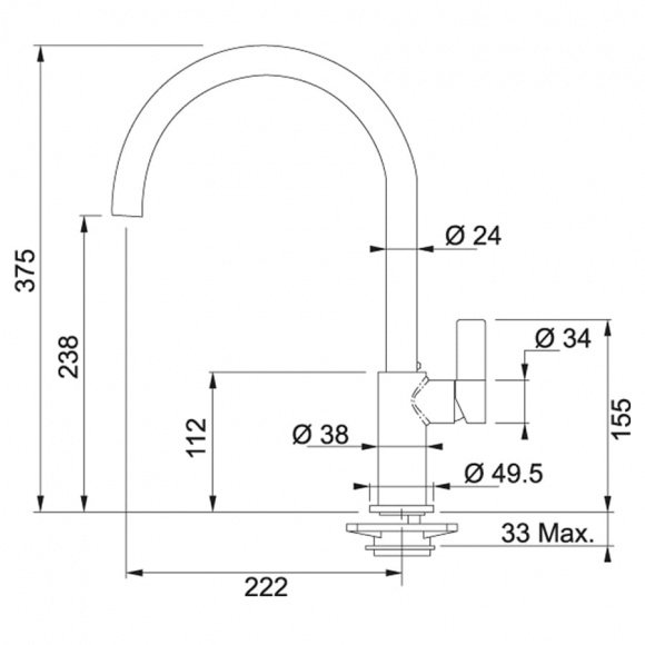 Смеситель кухонный Franke Ambient Swivel 115.0296.778, бежевый