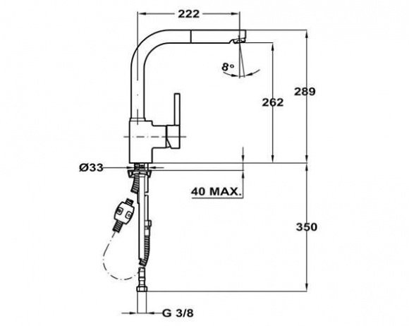 Смеситель кухонный Teka Ark 938 W белый (23938120W)