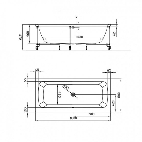 Ванна акриловая Kolpa San Bell 180x80 (961642)