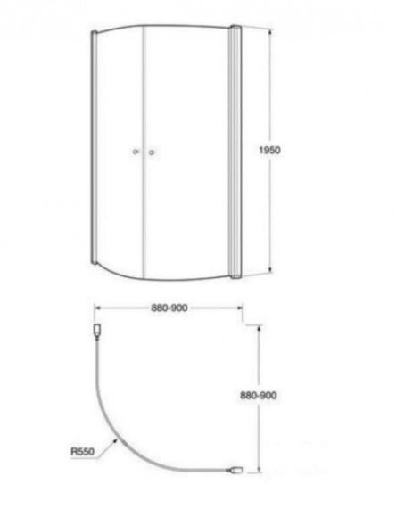 Душевая дверь Villeroy&Boch Frame To Frame 90х90 см (UDW9090SKA160V-61)