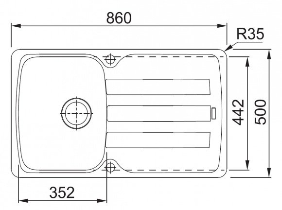 Кухонная мойка Franke AZG 611-86 графит (114.0499.184)