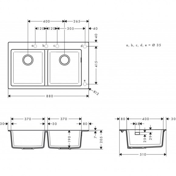 Кухонная мойка Hansgrohe S510-F770 двойная (43316380)