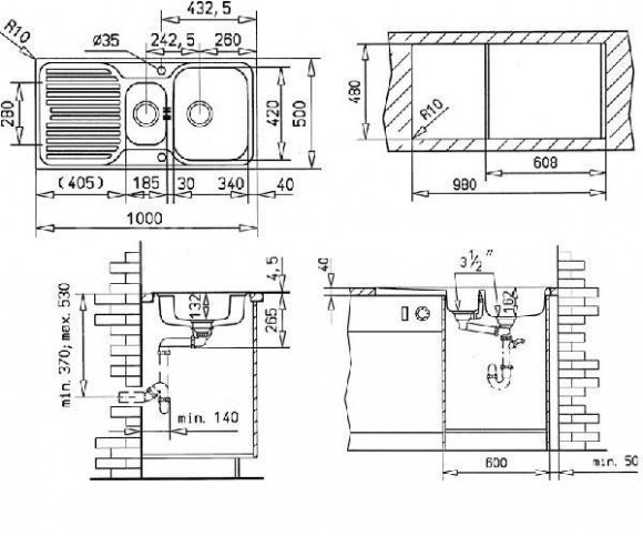 Кухонная мойка Teka CLASSIC 1 1/2 B 1D микротекстура (10119053)