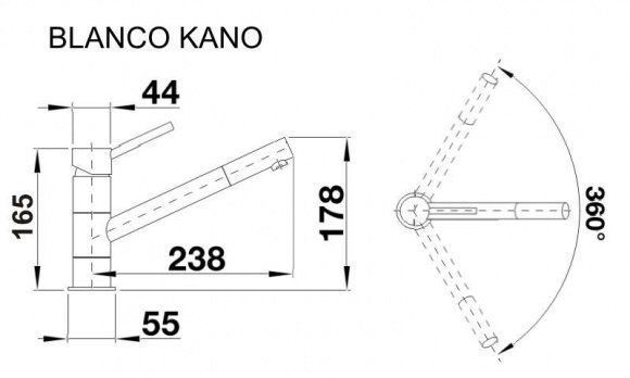 Смеситель кухонный Blanco Kano хром (521502)