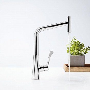 Смеситель кухонный Hansgrohe Metris Select с выдвижным душем (14884000) фото