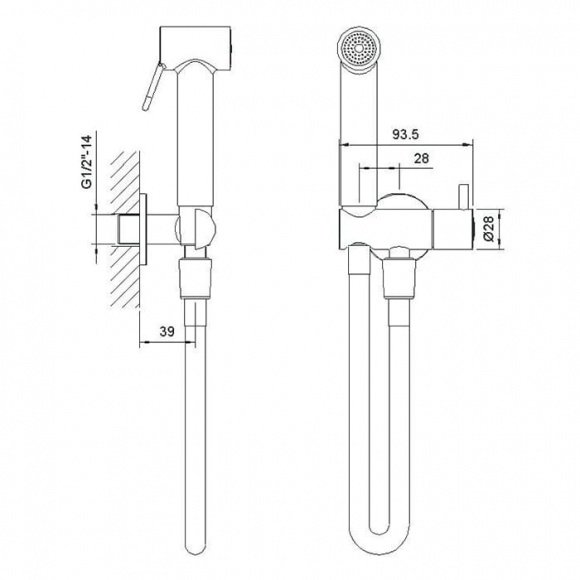 Гигиенический душ Imprese с запорным вентелем (B704122)