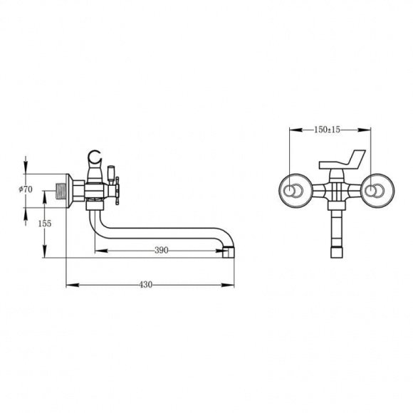 Смеситель для ванны Potato P2254-6 (POTP22546)