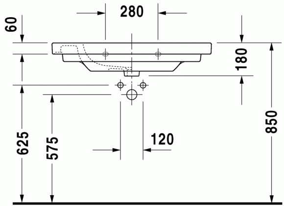 Умывальник Duravit D-code 85 см (03428500002)