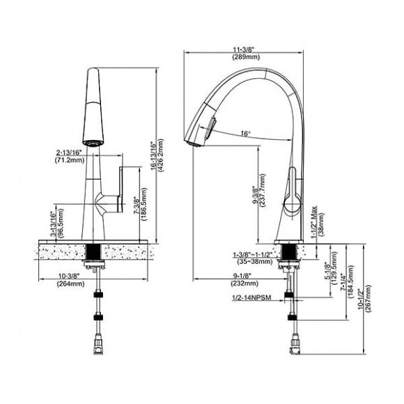 Кухонный смеситель Kraus (KPF-1673SFS)