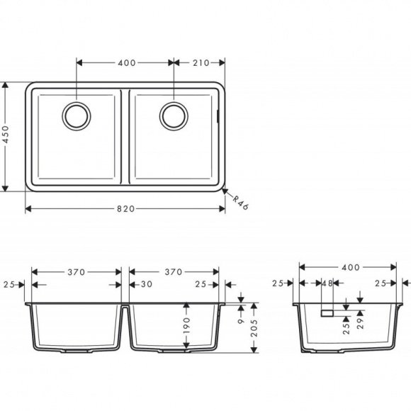 Кухонная мойка Hansgrohe S510-U770 двойная (43434290)