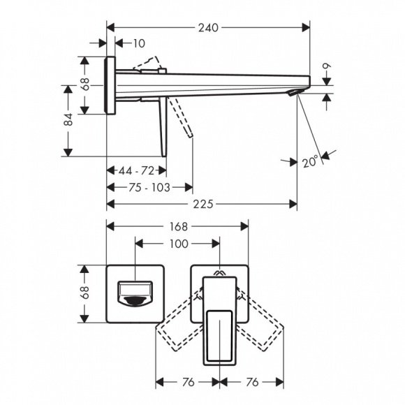 Наружная часть смесителя для умывальника Hansgrohe Metropol (74526000)