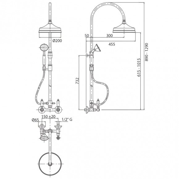 Душевая система Bianchi First золото (ESDFRS1057026ORO)