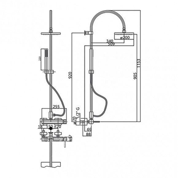 Душевая система Bianchi Termostatici (ESDTRM203700CRM)