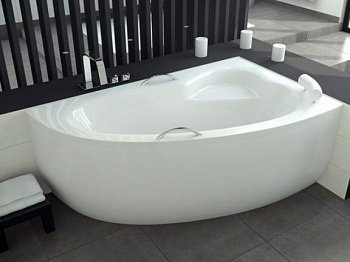 Ванна акриловая Besco NATALIA Premium 150х100 правая с подголовником + ручки (NAVARA02617) фото