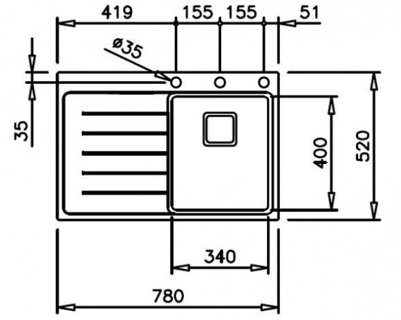 Кухонная мойка Teka ZENIT R15 1B 1D RHD 78 полированная (13139002)
