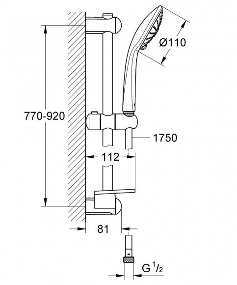 Душевой гарнитур Grohe Euphoria 110 Massage белый (27226001)