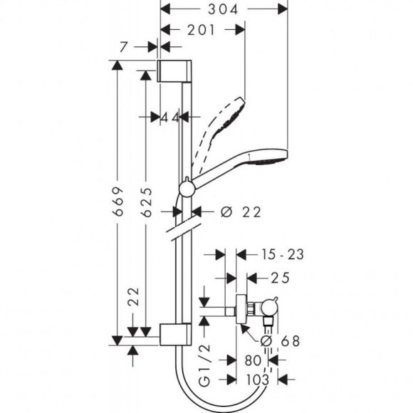 Душевой набор Hansgrohe Croma Select E Vario (27081400)