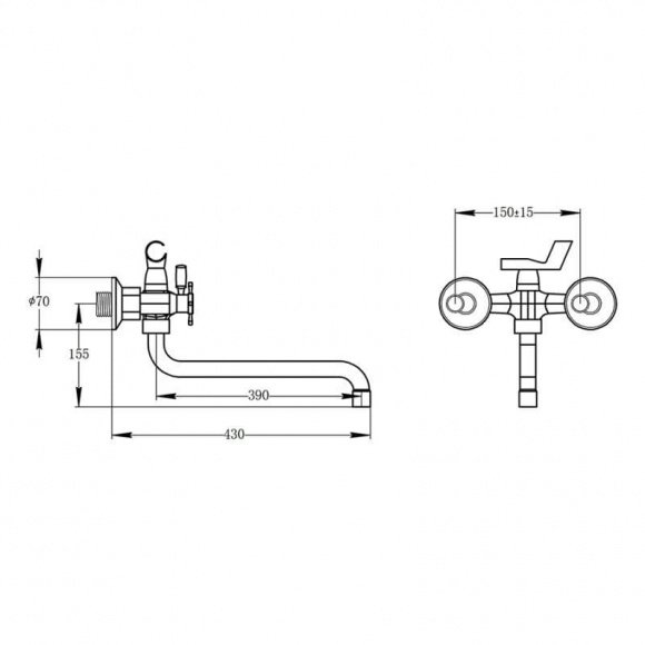 Смеситель для ванны Potato P2254-7  (POTP22547)