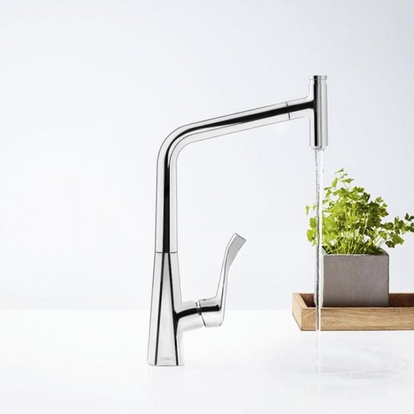 Смеситель кухонный Hansgrohe Metris Select с выдвижным душем (14884000)