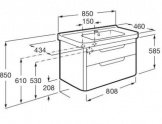 Умывальник с тумбой Roca Dama-N 85 см серый антрацит (A851048153) 40103