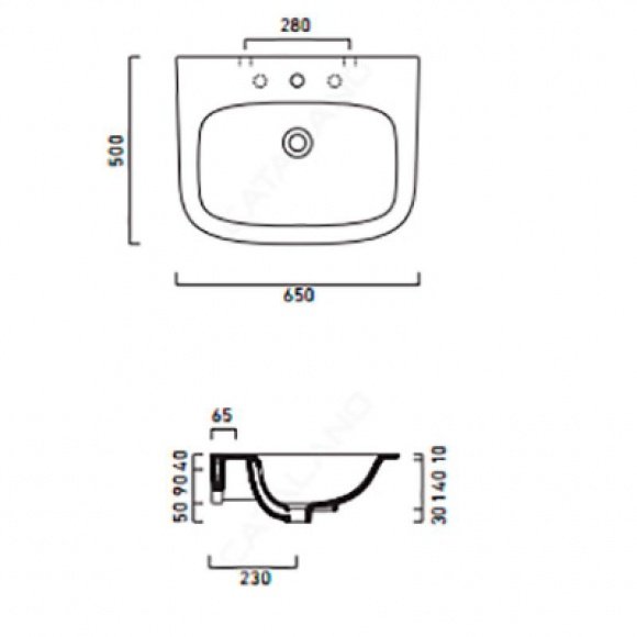 Умывальник Catalano GREEN ONE 65х50 см (165GRON00)