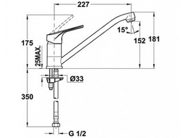 Смеситель кухонный Teka MTP 913 песочный (46913021S)