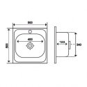 Кухонная нержавеющая мойка одночашевая квадратная Imperial 5050 Decor 06 (IMP505006DEC) 102461