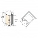 Душевые двери Huppe Classics 2 100 см H2000 с неподвижным сегментом для боковой стенки (C23106..069.321) 174407